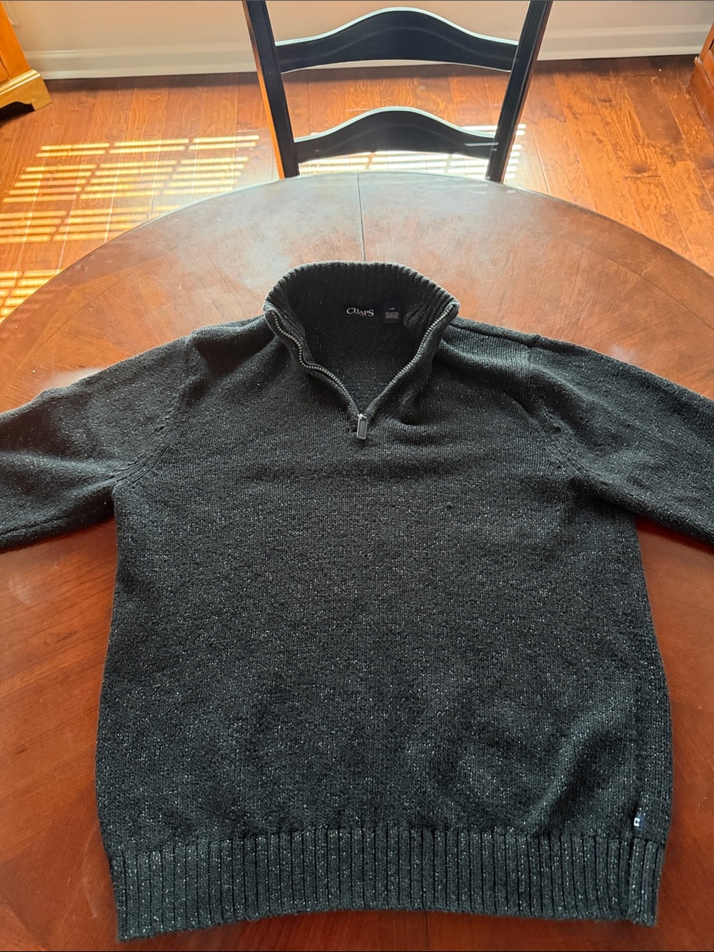 Chaps Men's Black Half-Zip Sweater